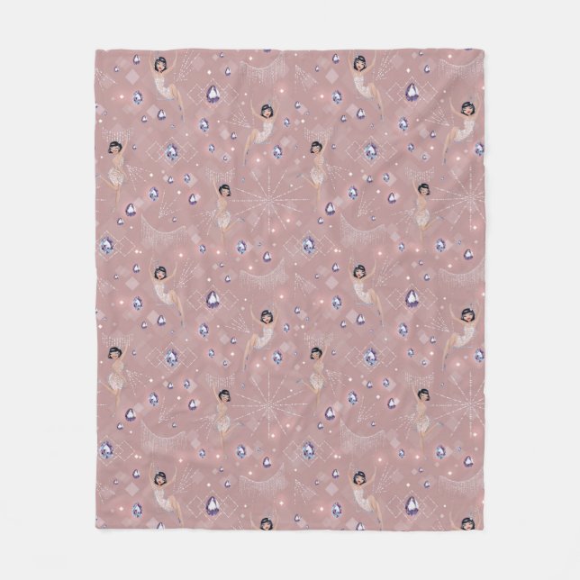 Cobertor De Velo Flappers Lady Glam Fun Design Rosa (Frente)