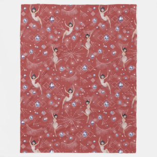 Cobertor De Velo Flappers Lady Glam Fun Red Design