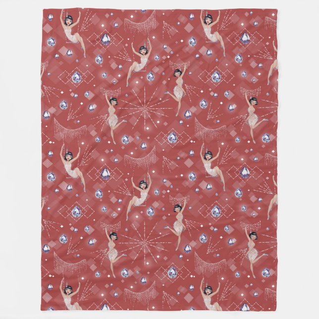 Cobertor De Velo Flappers Lady Glam Fun Red Design (Frente)