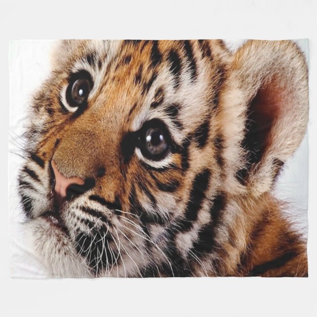 Cobertor De Velo Flece Blanket/Baby Tiger (Frente (Horizontal))