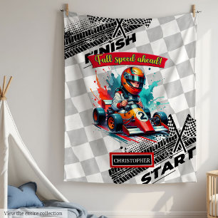 Cobertor De Velo Fledy Little Boy Racing Fórmula 1 Blanket