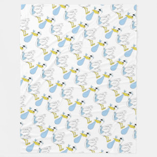 Cobertor De Velo Fleece-Blanket/Baby Boy-Stork