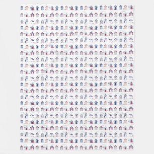 Cobertor De Velo Fleece Blanket - Beach Huts