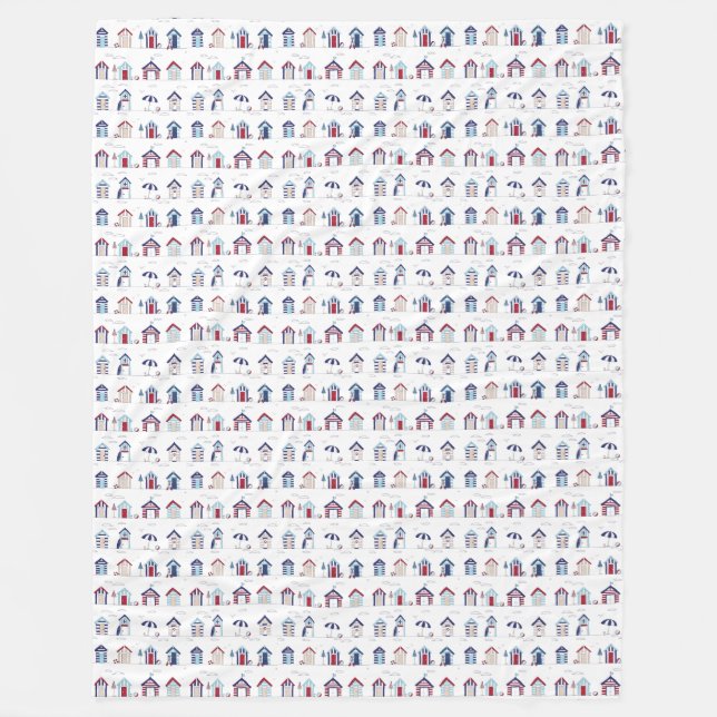 Cobertor De Velo Fleece Blanket - Beach Huts (Frente)