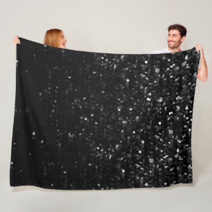 Cobertor De Velo Fleece Blanket Black Crystal Bling Strings
