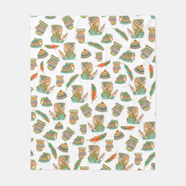 Cobertor De Velo Fleece Blanket Boho Hat Girl