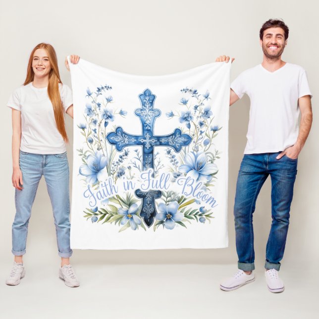 Cobertor De Velo Fleece Blanket Christian Faith em Cheio Bloom (In Situ)