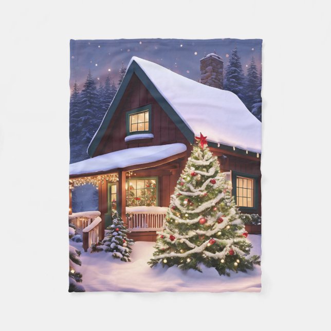 Cobertor De Velo Fleece Blanket de Natal (Frente)