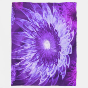 Cobertor De Velo Fleece Blanket Fantasy Flores Roxo