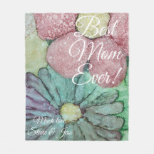 Fleece Blanket "Flor Vermelha e Verde" Personaliza