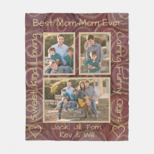 Cobertor De Velo Fleece Blanket Foto "Dourado Burgundy Swirl"