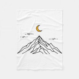 Cobertor De Velo Fleece Blanket “Golden Moon & Peaks”