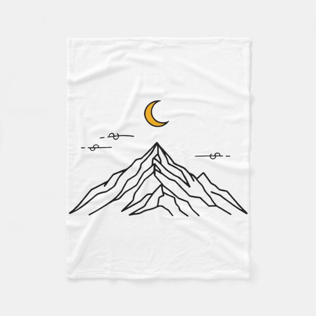 Cobertor De Velo Fleece Blanket “Golden Moon & Peaks” (Frente)