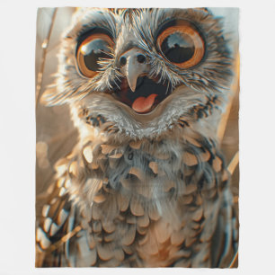 Cobertor De Velo Fleece Blanket Owl Cute Engraçado Sorrir, S, M, L