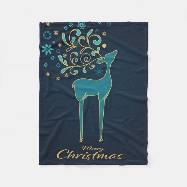 Cobertor De Velo Fleece Blanket | Reindeer | Feliz Natal (Frente)