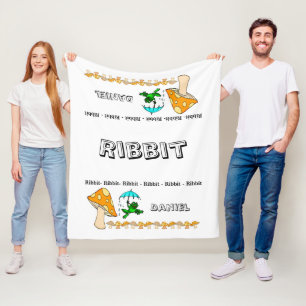 Cobertor De Velo Fleece Blanket Sapo Ribbit Cogumelo