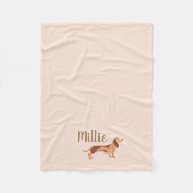 Cobertor De Velo Fleece-dachshund bebê Blanket, Pequeno (Frente)