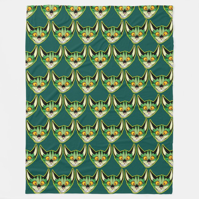 Cobertor De Velo Fleece de Gato Fluorescente (Frente)