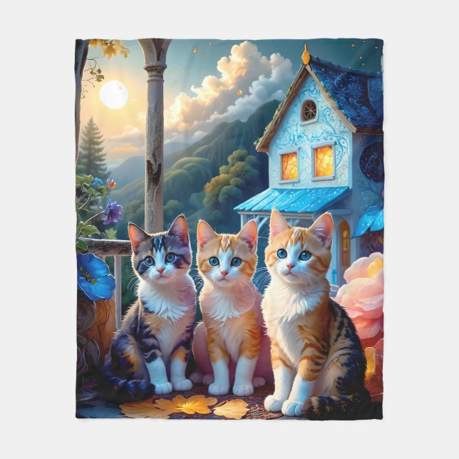 Cobertor De Velo Fleece Kittens to cuddle Cuddle With Blanket (Frente)