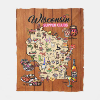 Cobertor De Velo Fleece Throw - Mapa do Clube do Cúmulo de Wisconsi