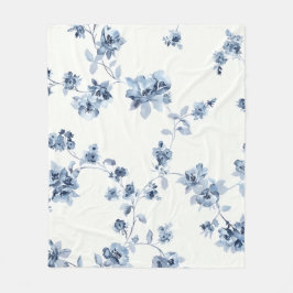 Cobertor De Velo Fleecedecke mit blauem Blumem-Print