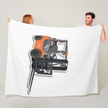 Fleecedecke mit Gabelstapler- Design