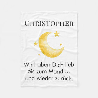 Cobertor De Velo Fleecedecke mit Name individuell