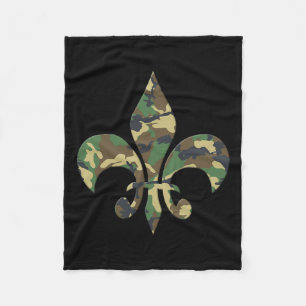 Cobertor De Velo Fleur De Lis Camuflado Vintage Nova Orleans Nola M
