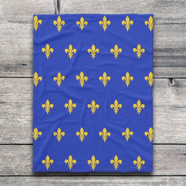 Cobertor De Velo Fleur de Lis em Royal Blue Blanket (Fleur de Lis on Royal Blue Blanket)