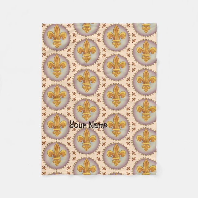 Cobertor De Velo Fleur De Lis Family Crest Surname (Frente)