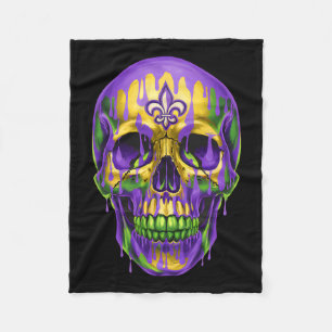 Cobertor De Velo Fleur De Lis Mardi Gras Skulls Men Women Girls Boy
