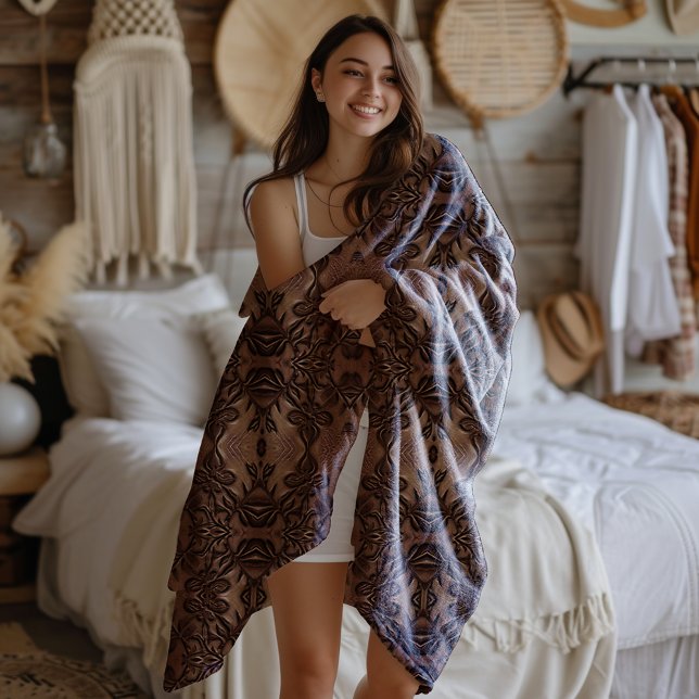 Cobertor De Velo Fleur De Lis Styled Faux Leather Patterno (Criador carregado)