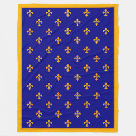 Cobertor De Velo Fleurs de Lis, Dourados franceses, na faixa do Azu