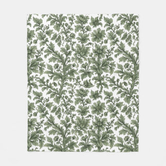 Cobertor De Velo fleurs et feuilles vertes