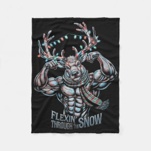 Cobertor De Velo Flexin Através Da Snow Funny Christmas Gym Workou