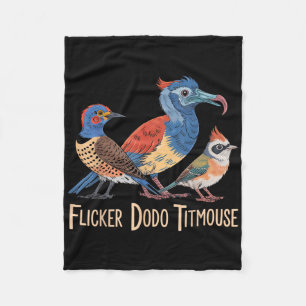 Cobertor De Velo Flicker Dodo Titmouse Pássaros Alojam Gráfico Engr