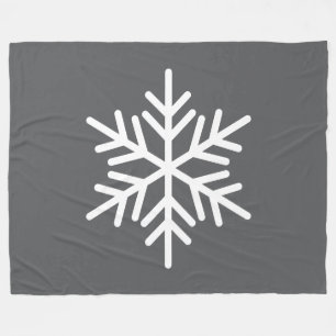 Cobertor De Velo Floco de Neve Alpino Branco Festivo em Cinza Médio