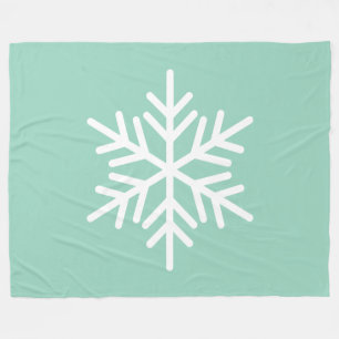 Cobertor De Velo Floco de Neve Alpino Branco Festivo em Verde Azul