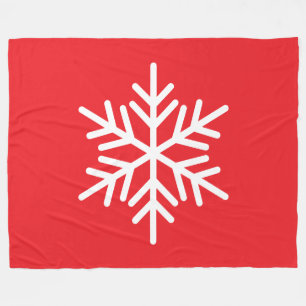 Cobertor De Velo Floco de Neve Alpino Branco Festivo em Vermelho Vi