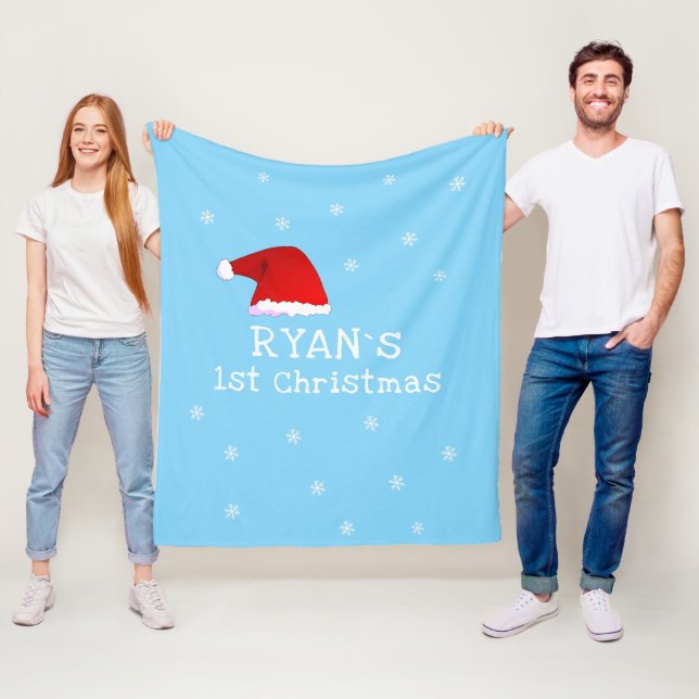 Cobertor De Velo Floco de Neve Azul de Papai Noel (In Situ)