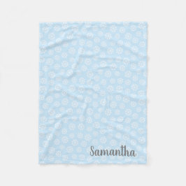 Cobertor De Velo Floco de neve branco-azul personalizado