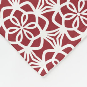 Cobertor De Velo Floco de neve Lace Vermelho e Folha Branca
