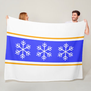 Cobertor De Velo Flocos de Neve Alpinos Listras de Inverno Branco A
