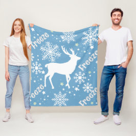 Cobertor De Velo Flocos de neve de inverno azul