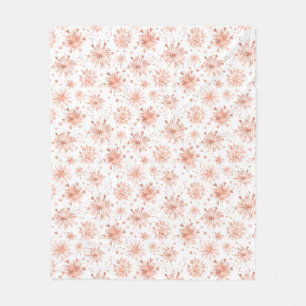 Cobertor De Velo Flocos de Neve em Dourado Rosa no Branco