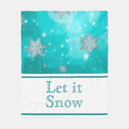 Cobertor De Velo Flocos de neve frescos e frescos de inverno azul e