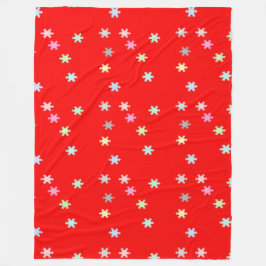 Cobertor De Velo Flocos de neve vermelhos coloridos