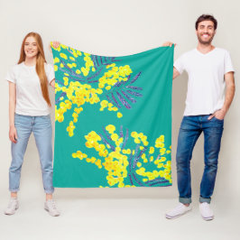 Cobertor De Velo Flor amarela floral de cor aquosa