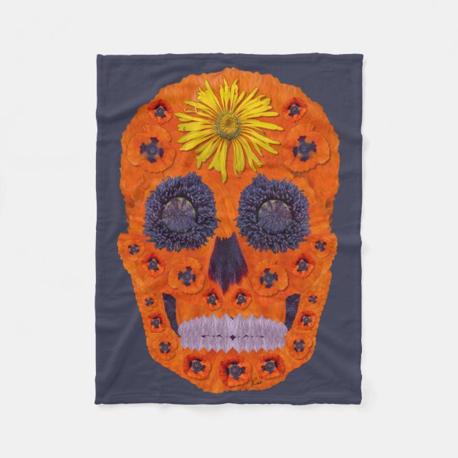 Cobertor De Velo Flor - Caveira 1 (Frente)
