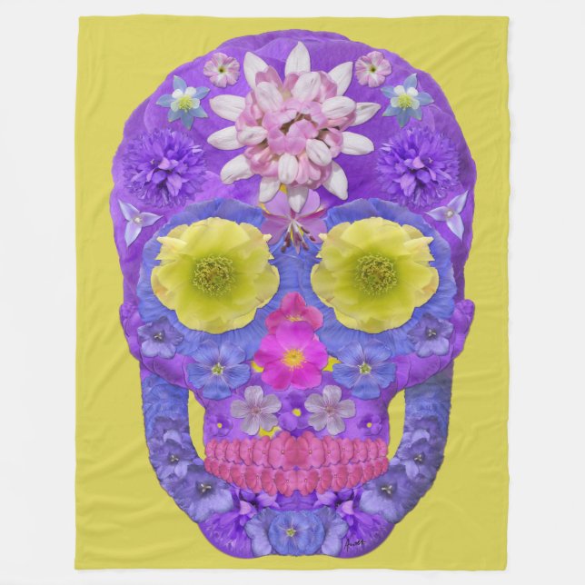 Cobertor De Velo Flor - Caveira 5 (Frente)